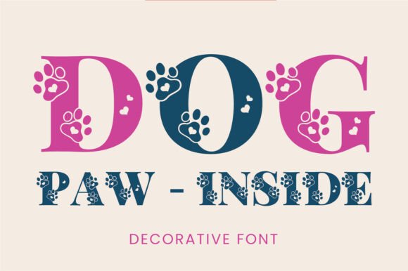Bringing Playful Charm to Design with Dog Paw Inside Font