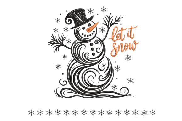 Bringing Winter Whimsy to Life with the Let It Snow Swirl Snowman Embroidery Design