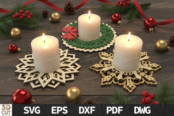 Christmas Candle Holder SVG Set