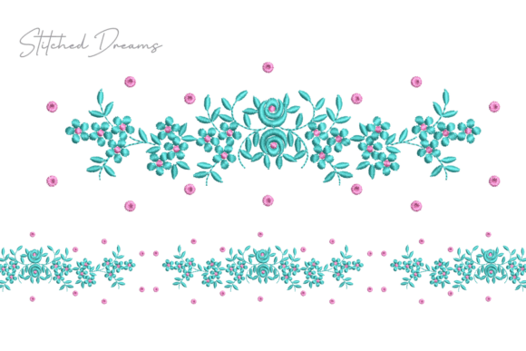 Elevate Designs with Floral Embroidery Borders