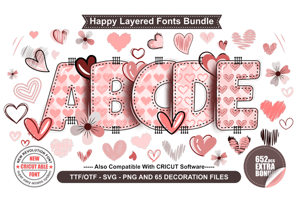 Happy Layered: Elevating Design with Playful, Love-Themed Typography