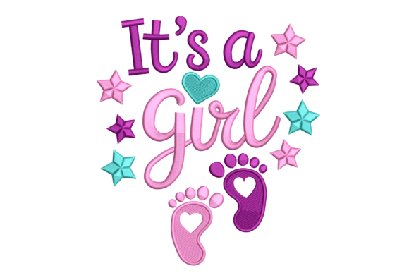 It’s a Girl Footprints Baby Shower: Elevating Personalized Celebrations with Modern Embroidery