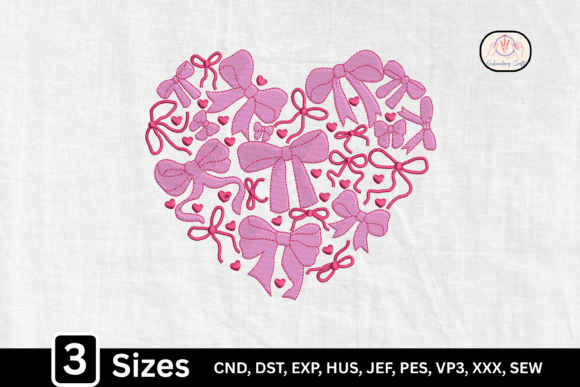Mastering the Girly Coquette Valentine Bow Heart Embroidery Design