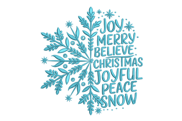 Snowflake Word Art: Elevating Embroidery with Seasonal Charm