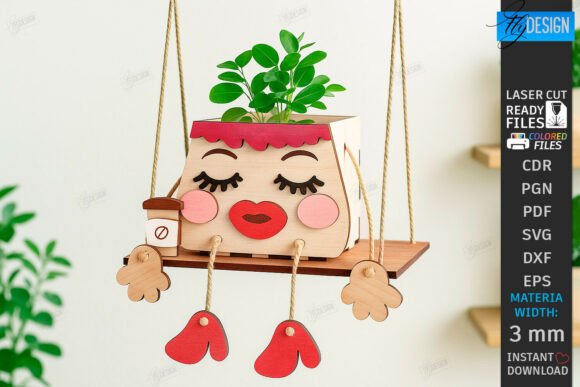 Swing Planter Laser Cut Wooden Animal