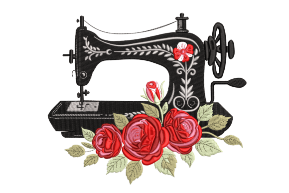 Vintage Sewing Machine Embroidery Design